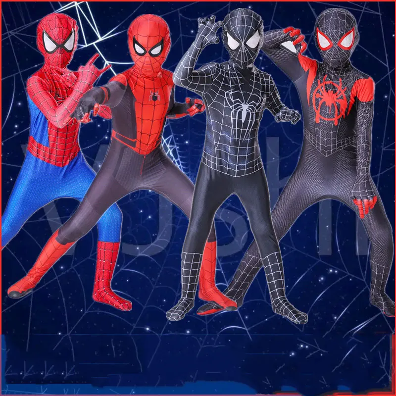 Red Black Spiderman Costume Spider Man Suit Spider-man Costumes Children Kids Spider-Man Cosplay Clothing halloween costume