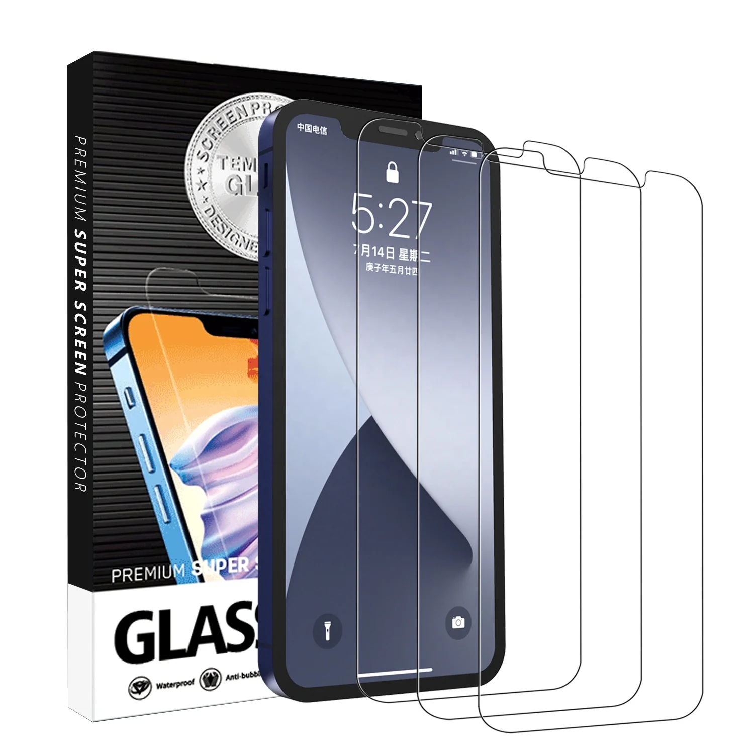  3 PACK clear 2.5D 9H 0.3mm tempered glass film for iPhone 12 xr xs screen protector 11 13 pro