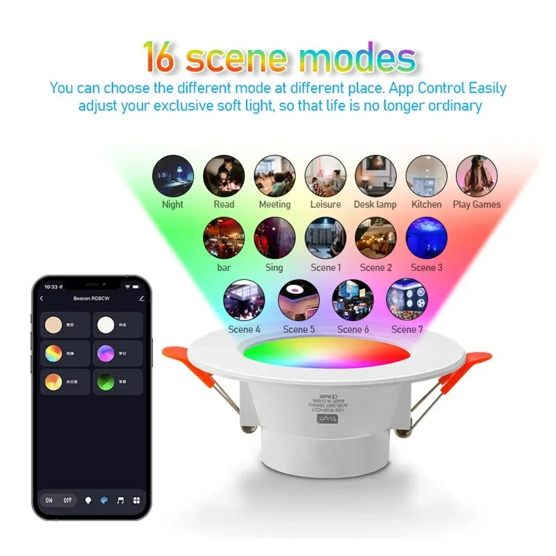6500k adjustable led smart recessed downlight 5W 10W 15W 20W 30W COB embedded led downlight