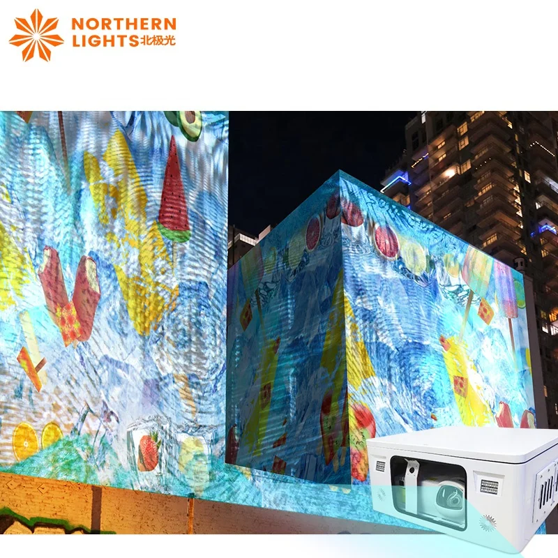 building Wall Projector Outdoor Projection Lighting 3D Video Movie Mapping Holographic Projection System Building Projection