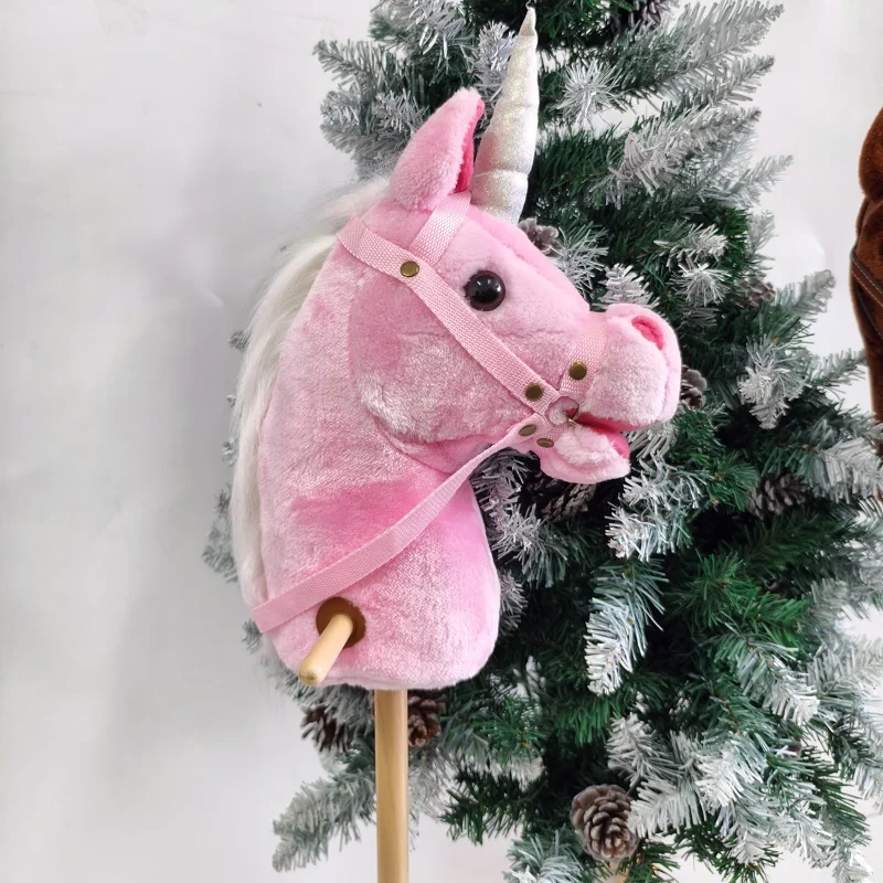 plush hobby unicorn stick on the showing platform