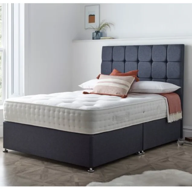 Newer factory Design Modern Grey Velvet Fabric Double Queen King  Size Upholstered Storage Platform Bed