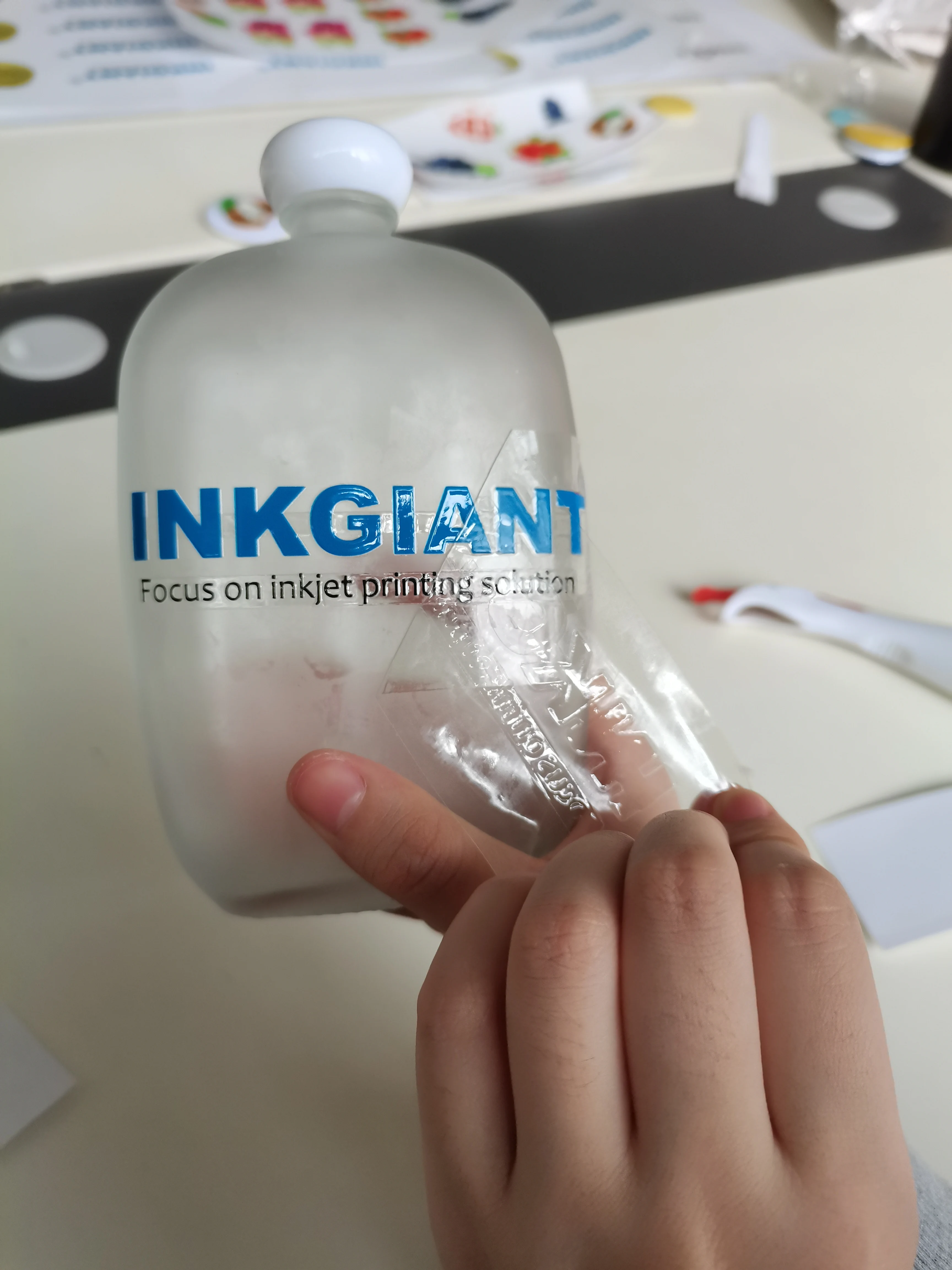 INKGIANT 1000ml uv led ink heat transfer ab film i3200-u1 printheads 60cm roll to roll DTF UV Printer