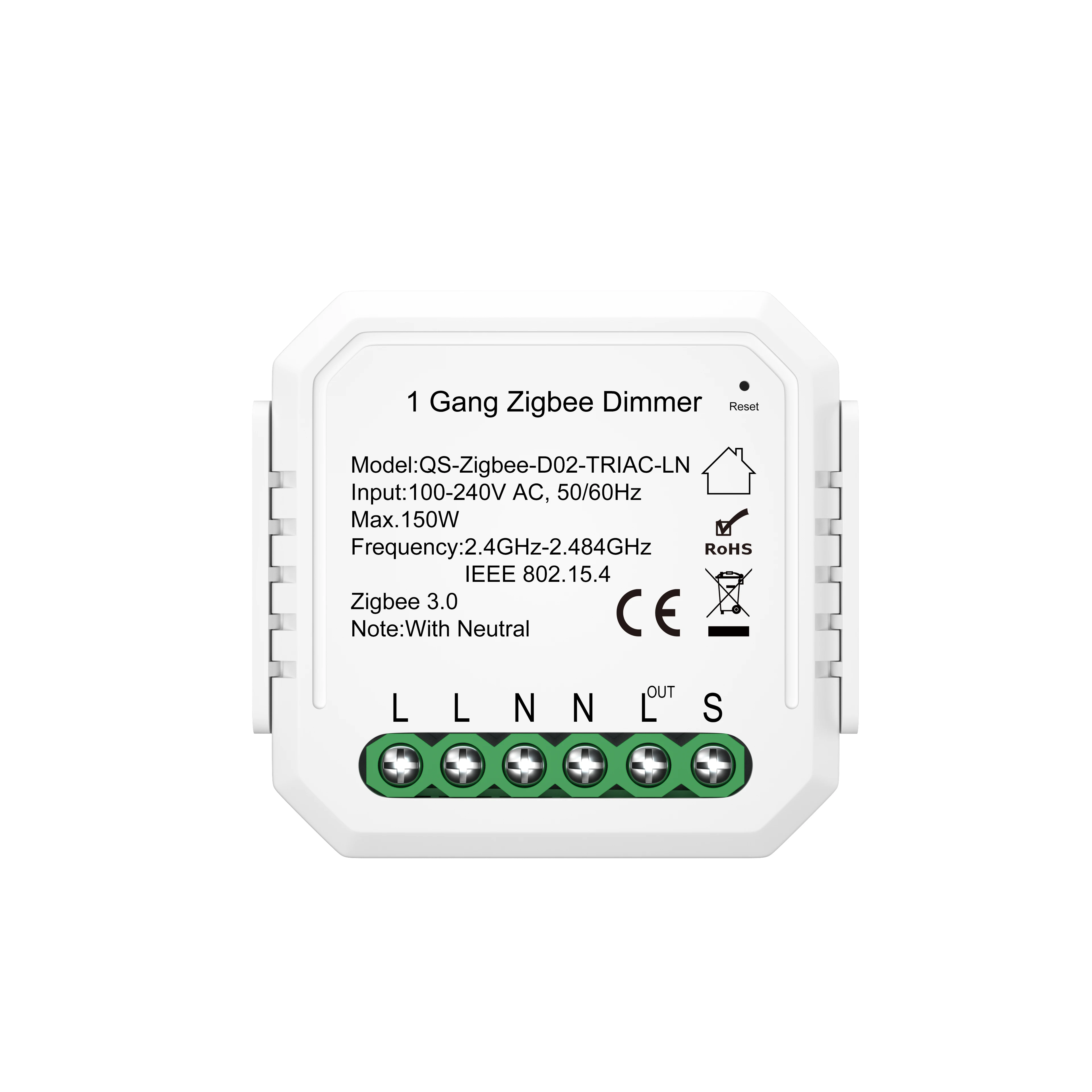 2023 universal smart home light dimmer triac DIY in wall dimmer TRIAC trailing edge TUYA Zigbee dimmer 1 channel
