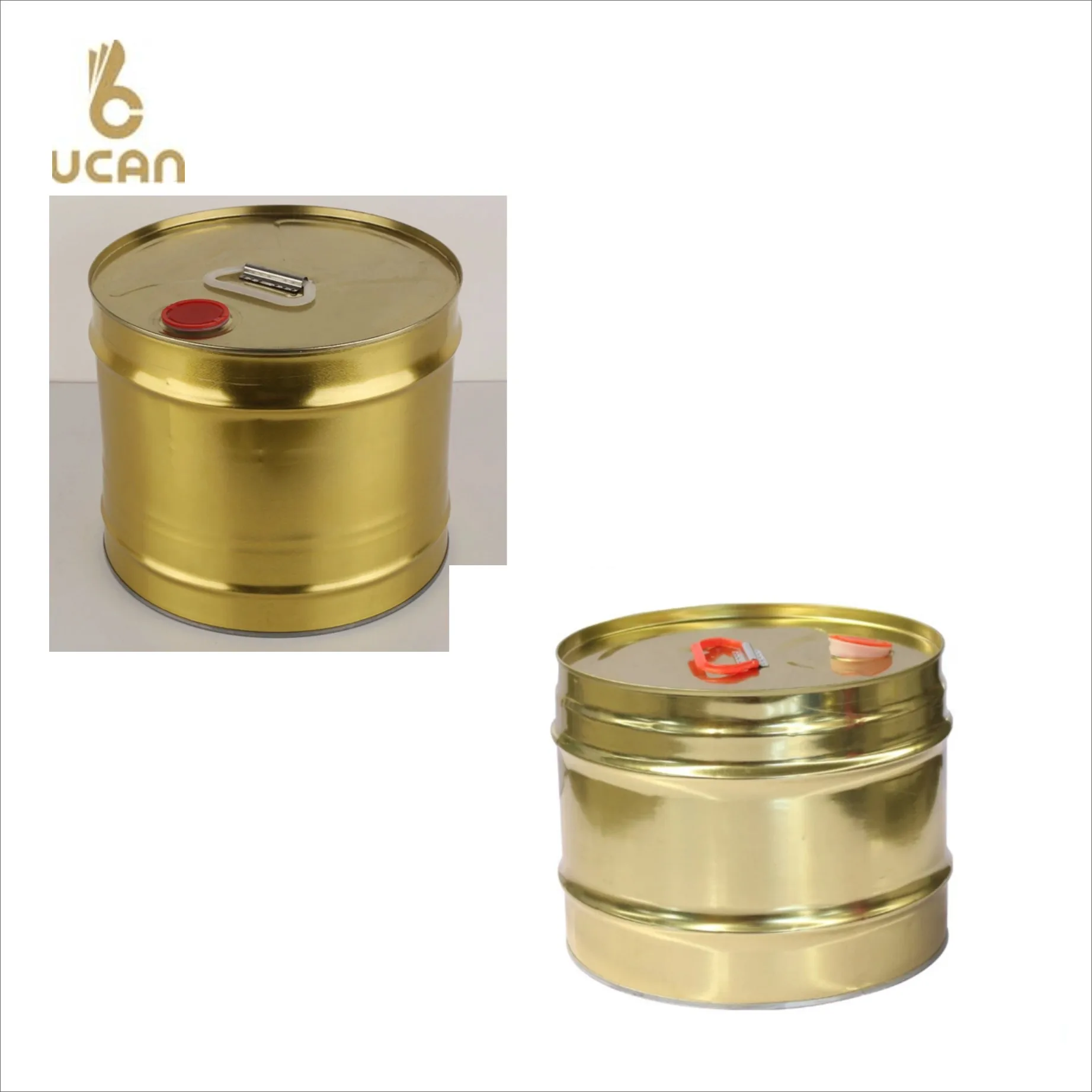 Custom Logo Printing 10L 15L 18L Metal Drum for Paint  20L Tighthead Bucket Paint Tin Can for Oil Epoxy Thinner Packaging