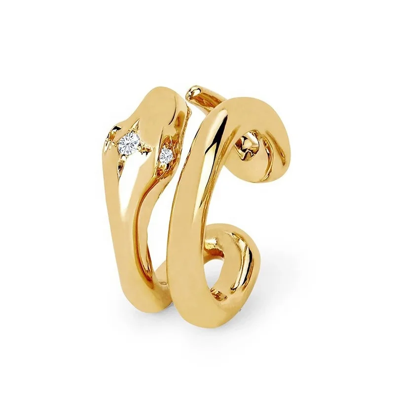 Gemnel wholesale 925 silver jewelry fashion diamond snake ear cuff earrings no piercing