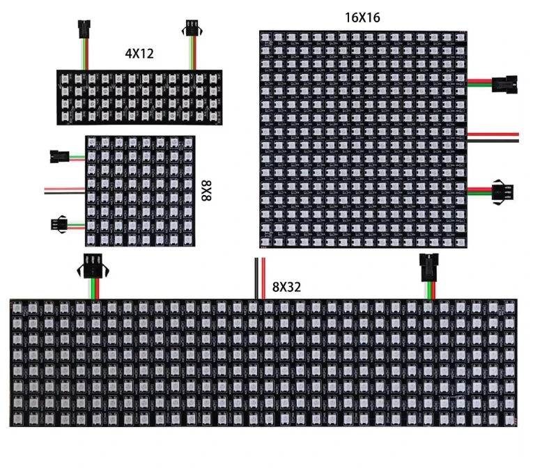 Адресуемый l WS2812 SK6812 DC5V WS2812b 8x8 8x32 16x16 светодиодная матрица Гибкая RGB Пиксельная панель DIY программируемый экран