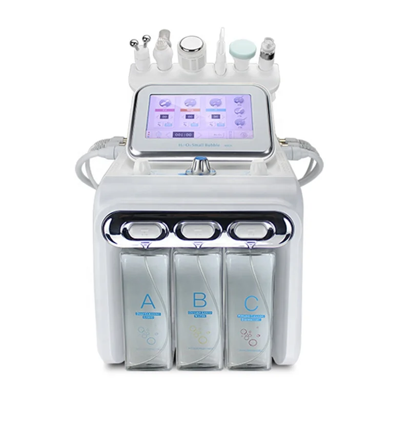 H2O2 multifunction 6 in 1 hydrogen oxygen small bubble facial Machine instrument
