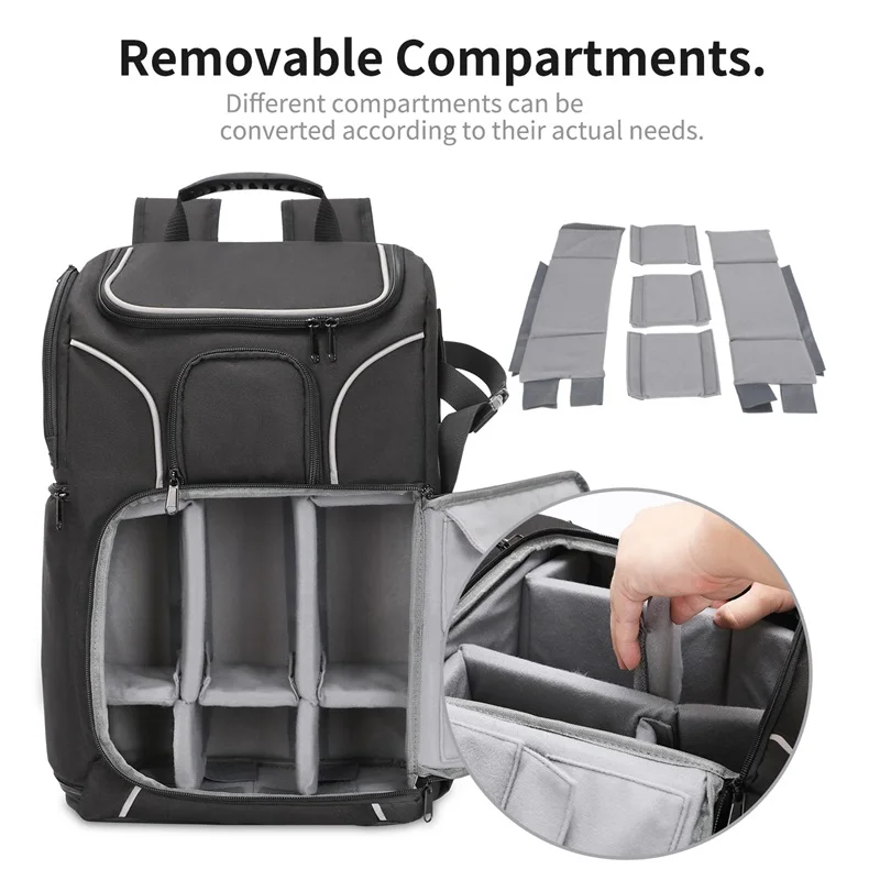 Best-Selling Stylish Waterproof Laptop Backpack Women Men Travel-Ready Nylon Lining PU Material Features Zipper DSLR Camera Bag