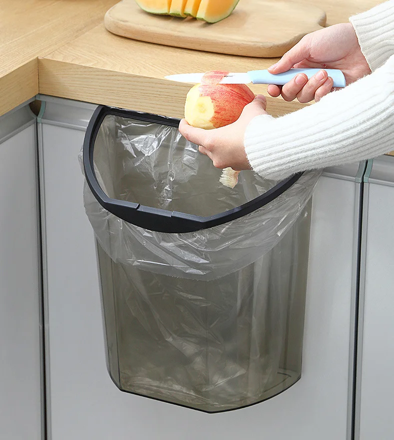 Hot Selling Waste Plastic Kitchen Bins Basket Garbage Bathroom Wall-mounted Trash Can With Lid