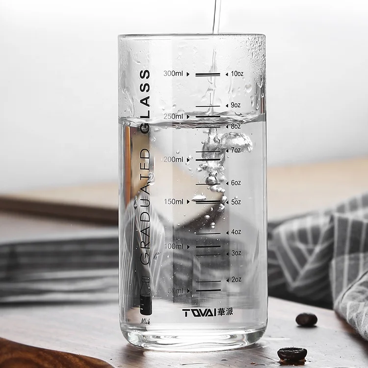 Custom clear Water Drinking Glass juice Tumbler glass cup with logo milk glasses drinking measuring glass cup