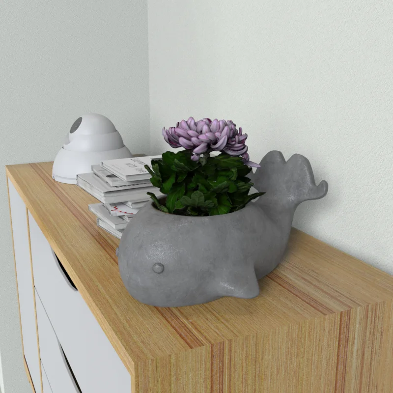 Factory Custom wholesale outdoor flower pots resin animal flower pot ployresin whale flower pots on sale