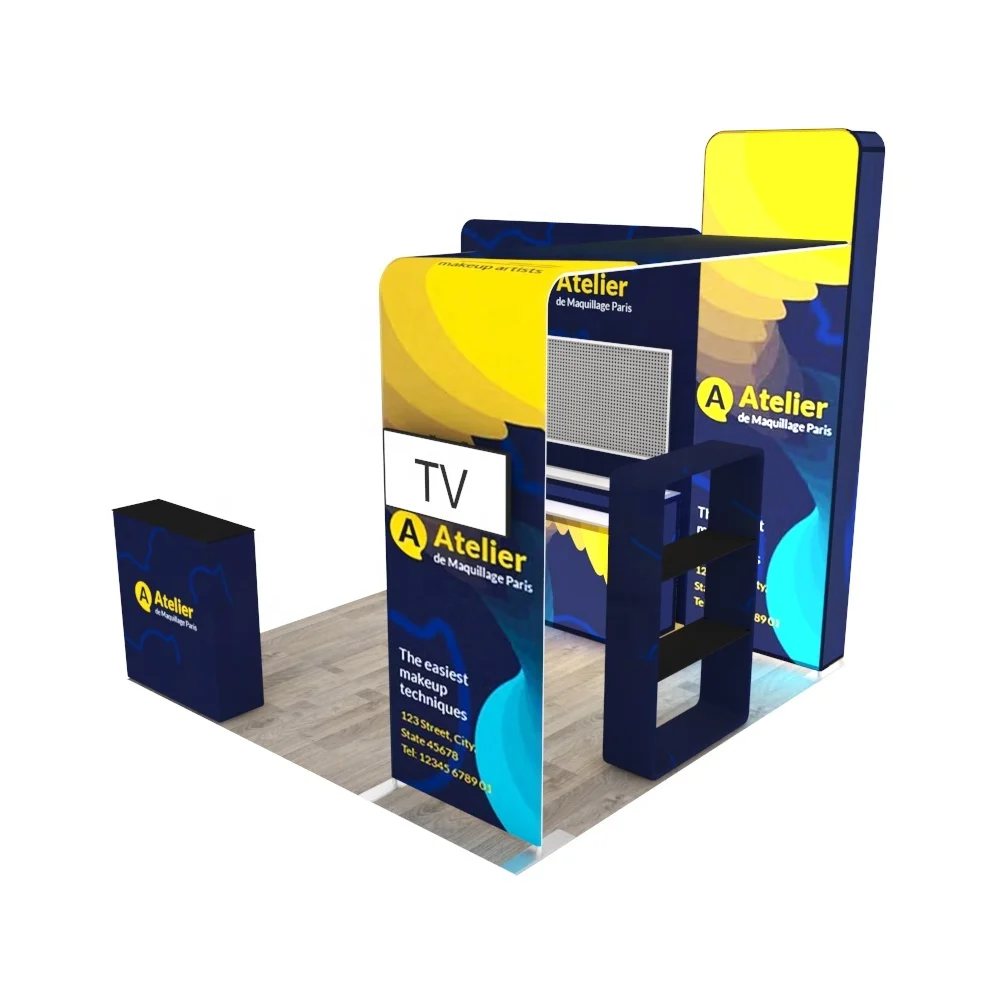 10x10ft Custom Logo Print Aluminum Alloy Shelf Stand Backlit Display Exhibition Quick Setup Tool Free Portable Trade Show Booth