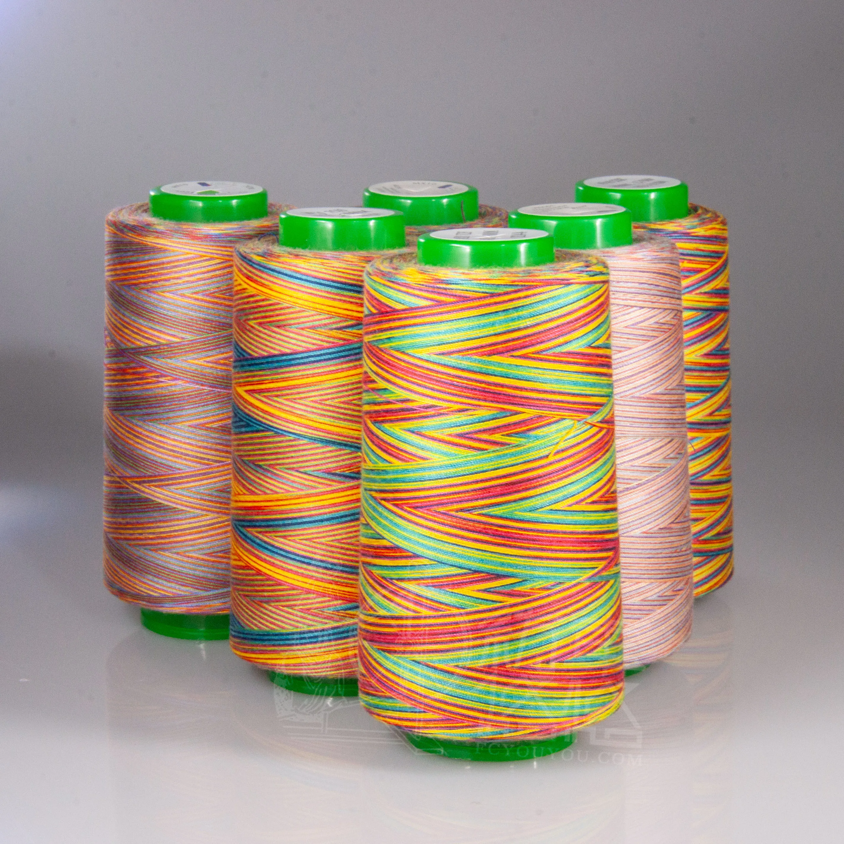 Custom Wholesale Multicolor Spun thread Cotton Multicolor embroidery thread Colorful Polyester Rainbow Multicolor Sewing Thread
