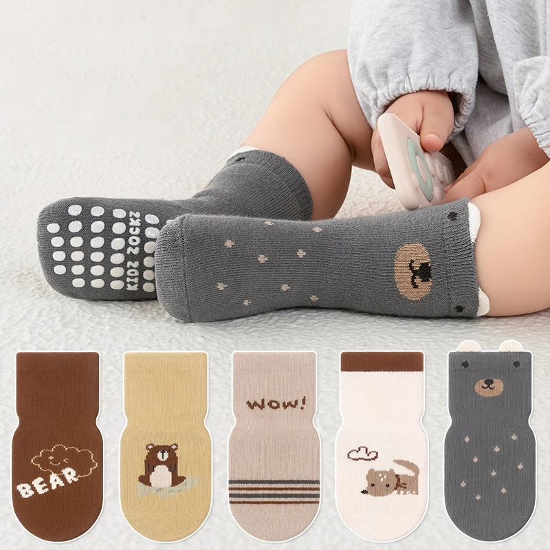 Factory Custom Grip Socks Baby Boy Girl Sock Infant Toddler  Unisex 0-24 Months Warm  Autumn  Winter