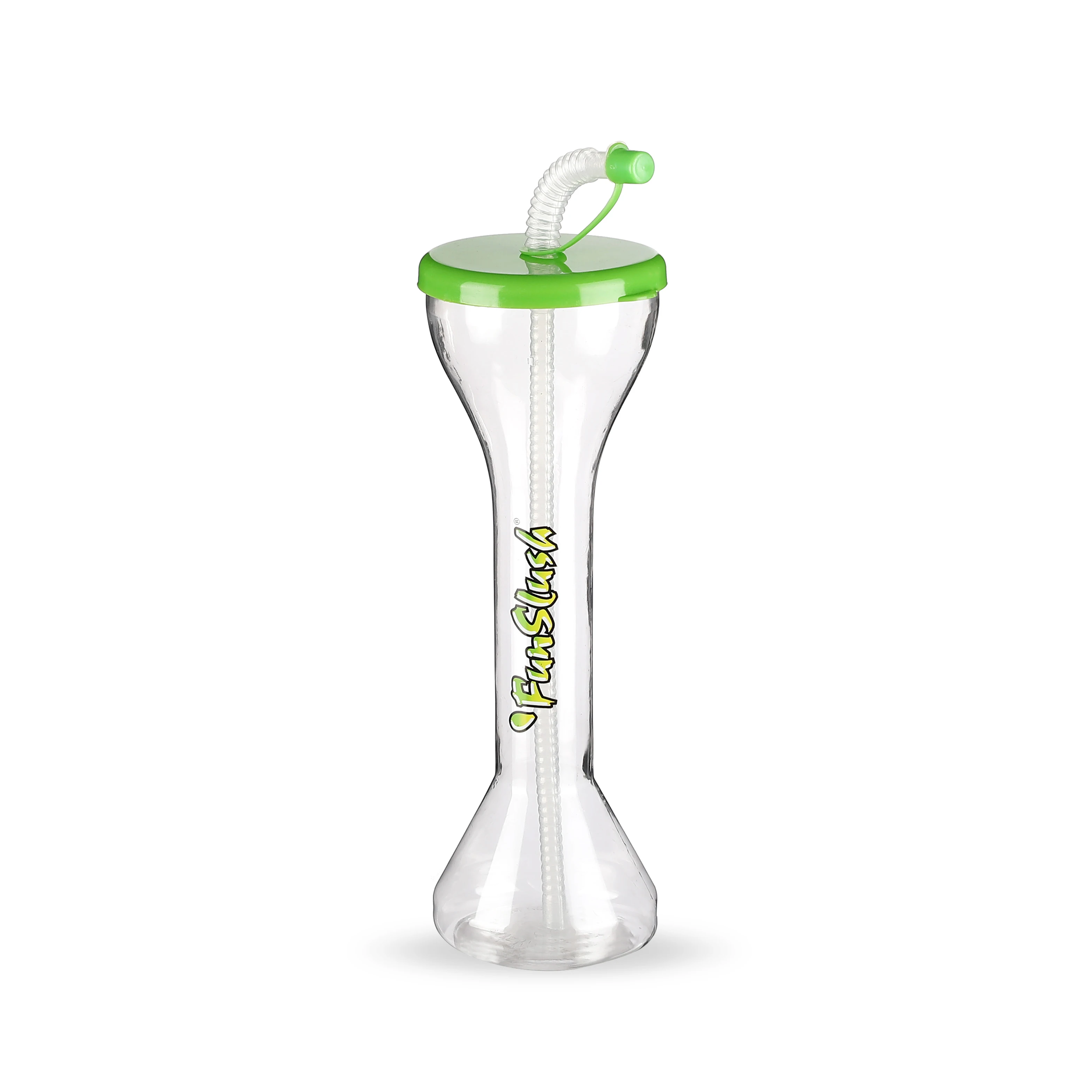 12oz Plastic Clear Yard drinking Glass with Lid and Straw