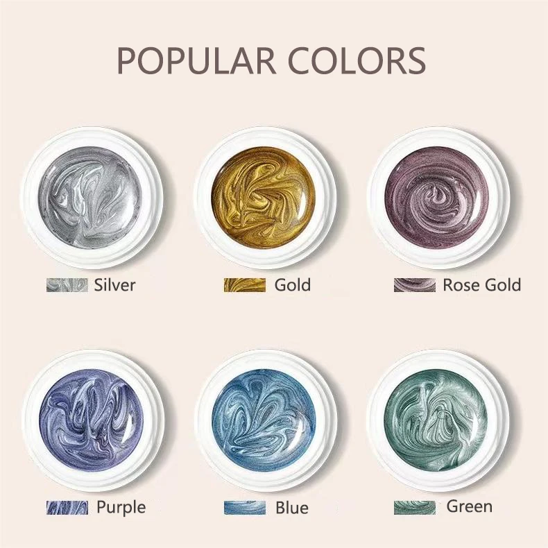 Factory Price High Density Metallic Painting Nail Gel Mirror Drawing 3D Metallic Liner Painting gel for nail Art salon