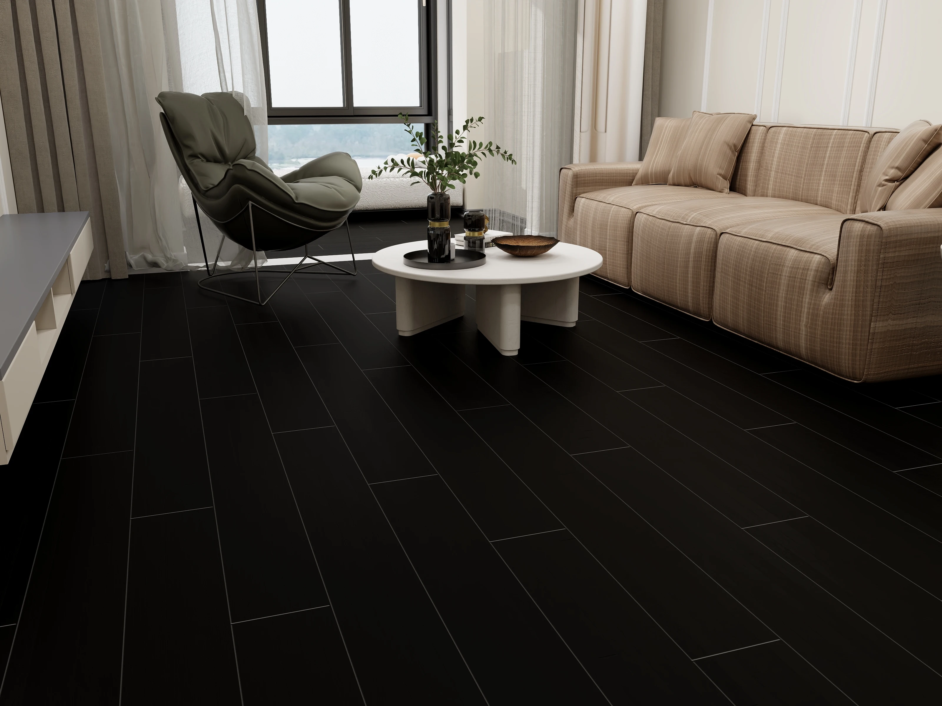 pure black vinyl tiles LVT SPC Vinyl Plank Flooring