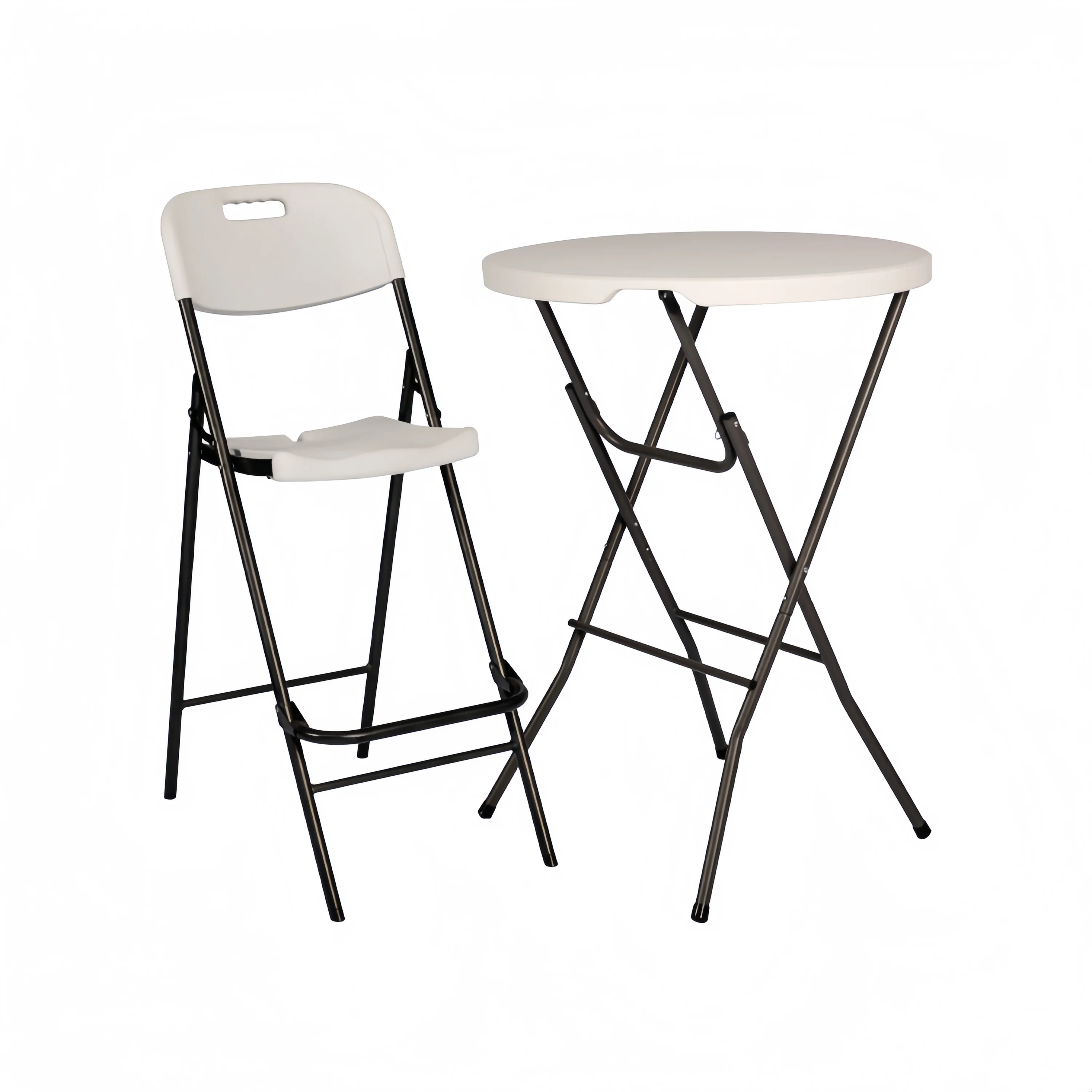 wholesale Outdoor Events Banquet Weddings White Round Tall Fold Up Plastic Folding Cocktail Bar Table For Cocktail