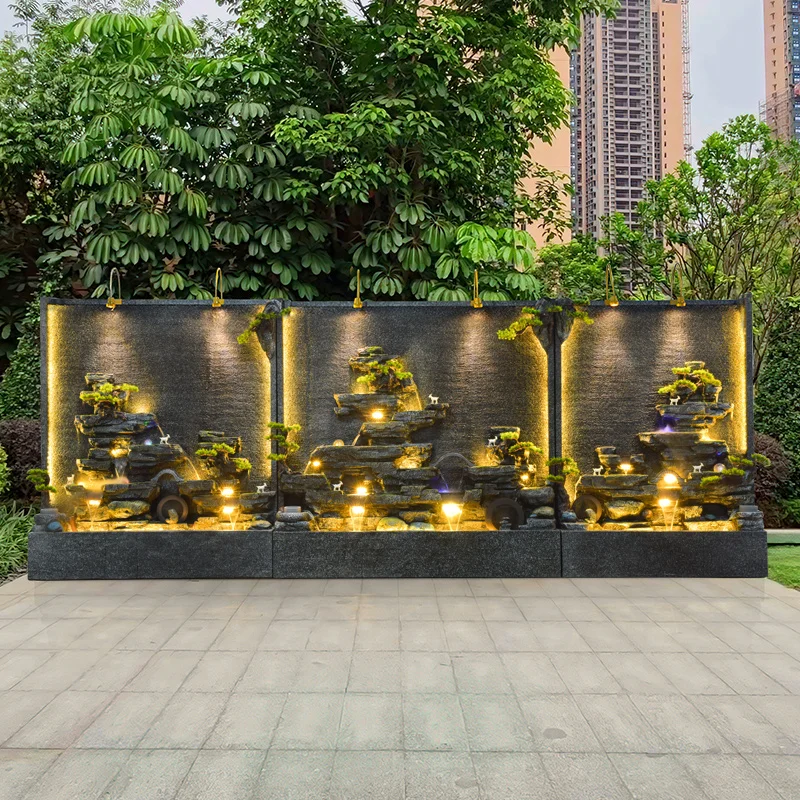Large Outdoor Decorative Customized Nature Stone Water Marble Wall Fountains for Sale