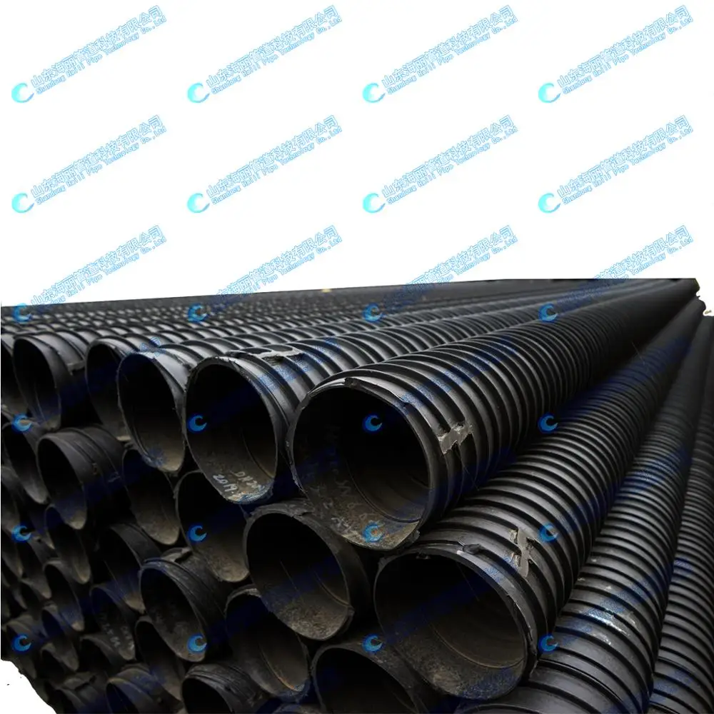 HDPE plastic sewer drainage steel reinforced spirally wound PE Pipe 2000mm,2200mm,2400mm,2500mm,2600mm,2700mm,2800mm.