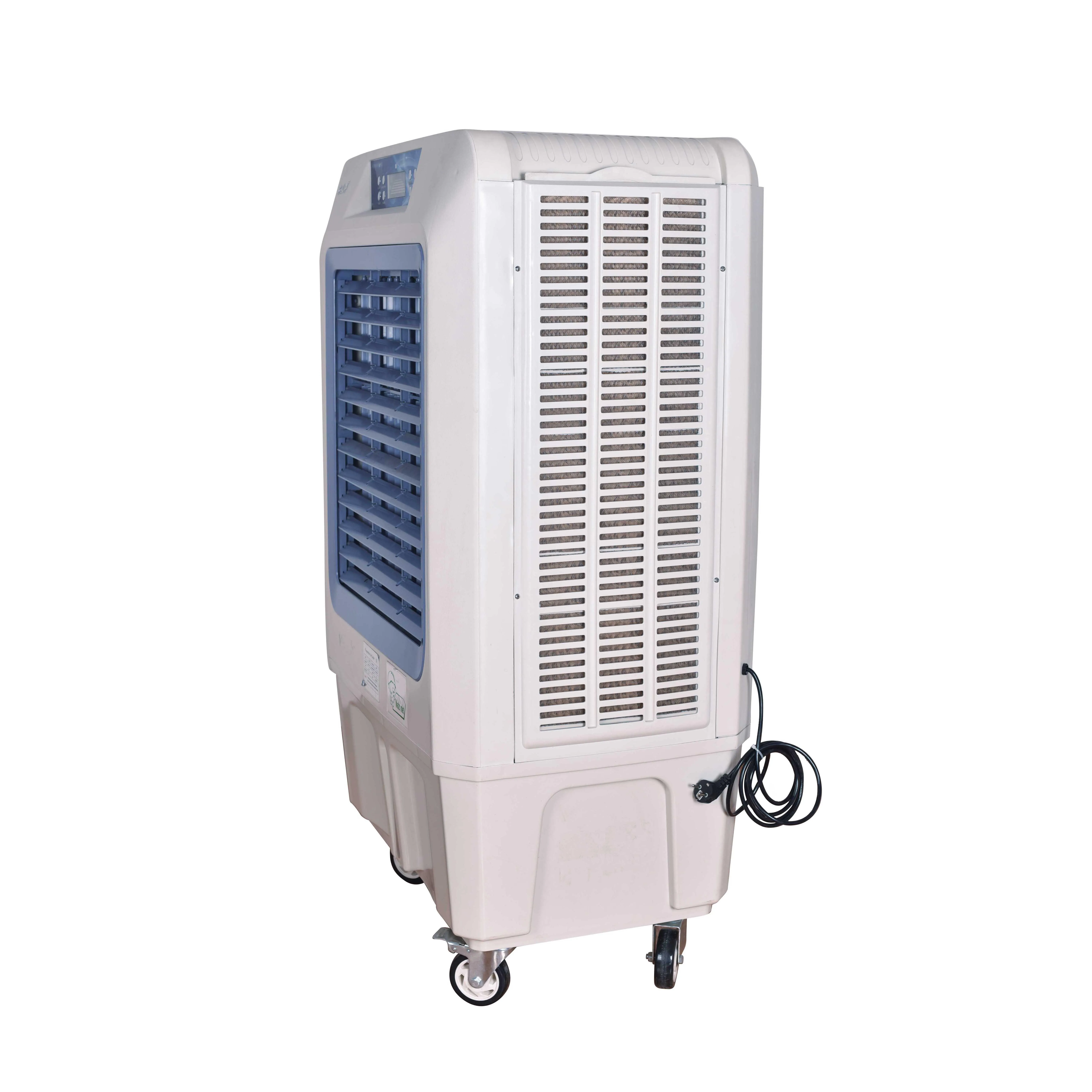 Desert Air Cooler with Airflow 9000CMH Electric Plastic White Modern Cold English Floor Plastic Ceiling Fan Silk Screen Printing