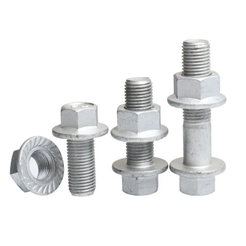 M6 M8 Class Gr 4.8 8.8 10.9 12.9 Dacromet HDG Hot Dip Galvanized GEOMET Hex Serrated Flange Bolt Full Thread With Nut DIN6921