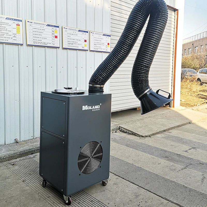 Industrial Portable Dust Collector 1.5KW Mobile Welding Fume Smoke Extractor