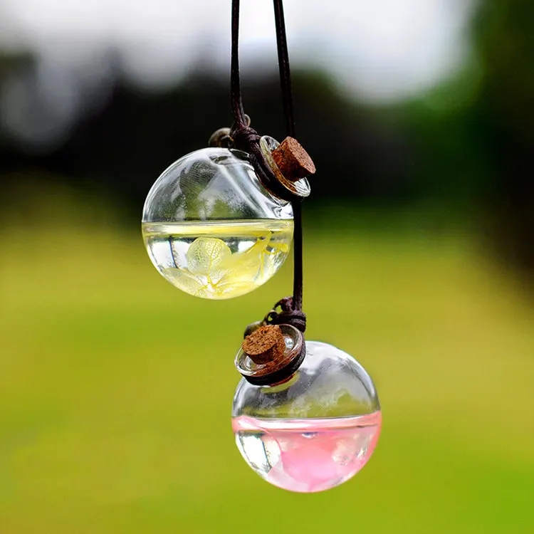 New Design Glass Air Freshener Unique Car Perfume Diffuser Bottle Pendant