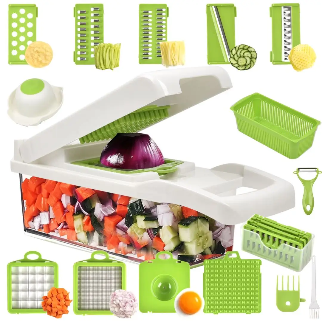 production of 15 in 1 multi-functional vegetable cutter onion potato shredding can be customized can be purchased directly