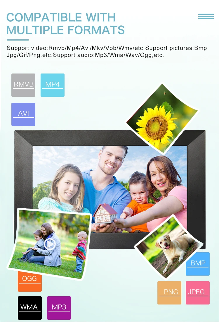  Сетевая цифровая фоторамка 10 1 дюйма wifi Android MP4 видео