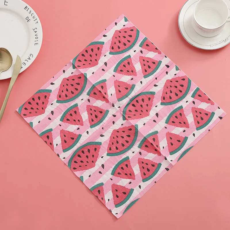 High Quality Summer Style Watermelon Pattern Decorative Flower Paper Napkins