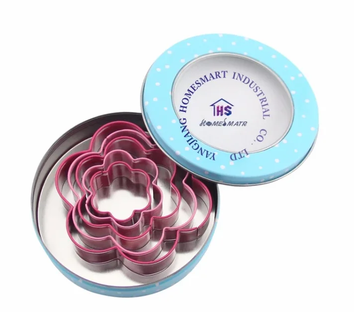 Food grade lovely 3 different shape stainless steel cookie cutter cake tools