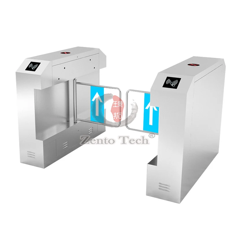 Public Lobby OEM & ODM Service QR Code Access Control Security Half Height Vertical Portable Face Swing Barrier Gate Turnstile