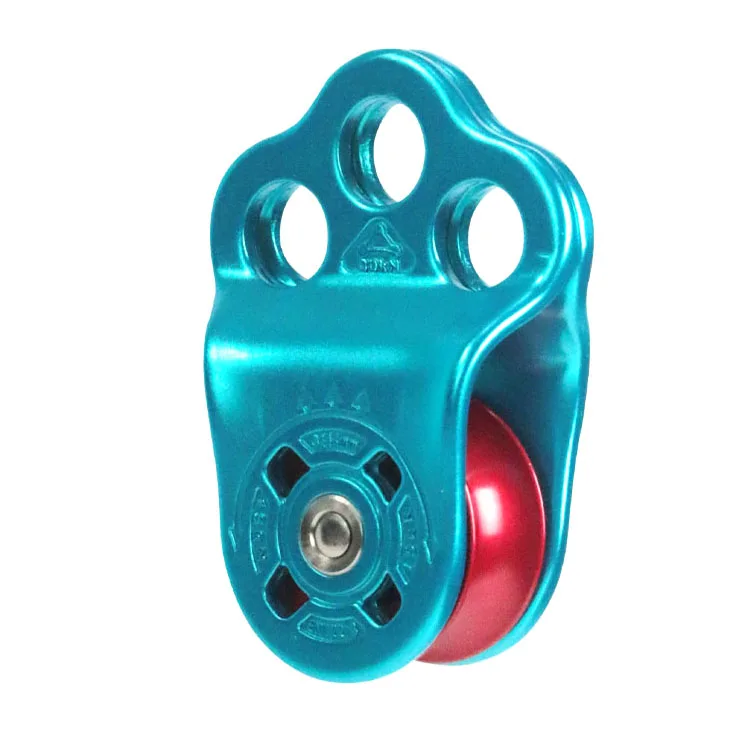 Three-hole Wholesale  Single Wheel Pulley Ball Bearing 30 KN Climbing Pulleys Swivel Pulley