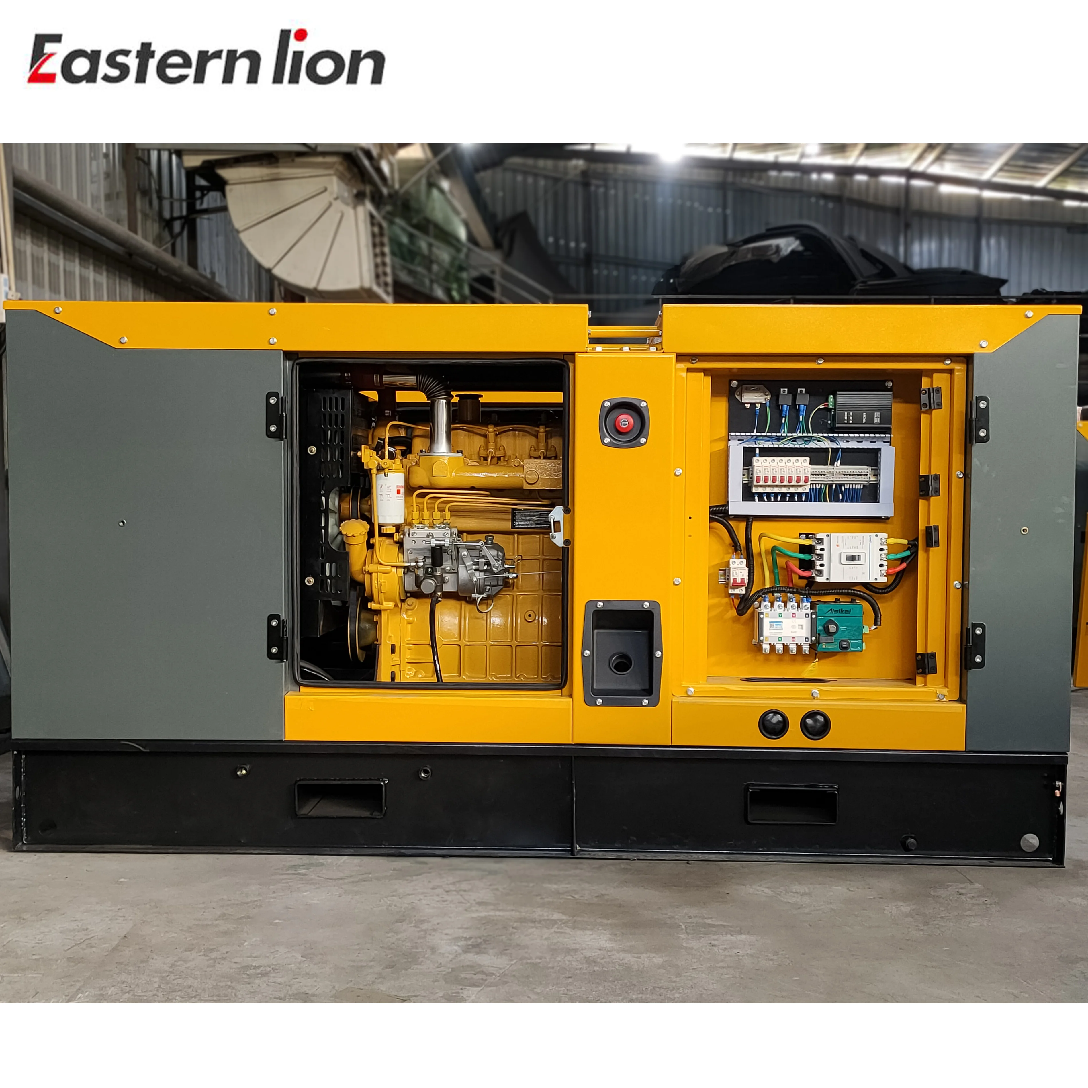 Easternlion 110kw 138kva Designed by denyo 3 phase 400V brushless dynamo water cooled sound proof diesel generator manufacturer