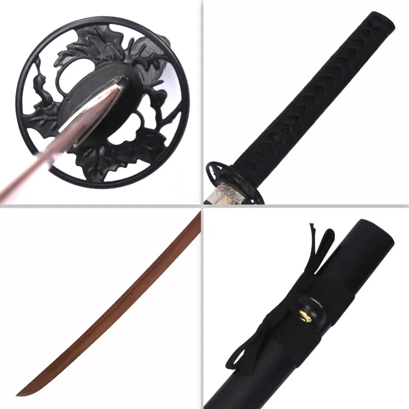 Handmade Real Wood Samurai Black Sword Rosewood Mulberry Ninja Practicing Role Play Toy Katana Swords For Cosplay Playing Boys
