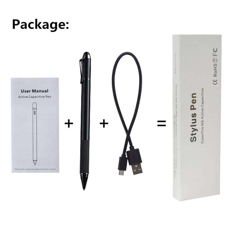 Active Stylus Pen for Touch Screen Rechargeable 1.45mm Fine Point Smart Pencil Digital Stylus Pen Compatible with iPad & Tablet