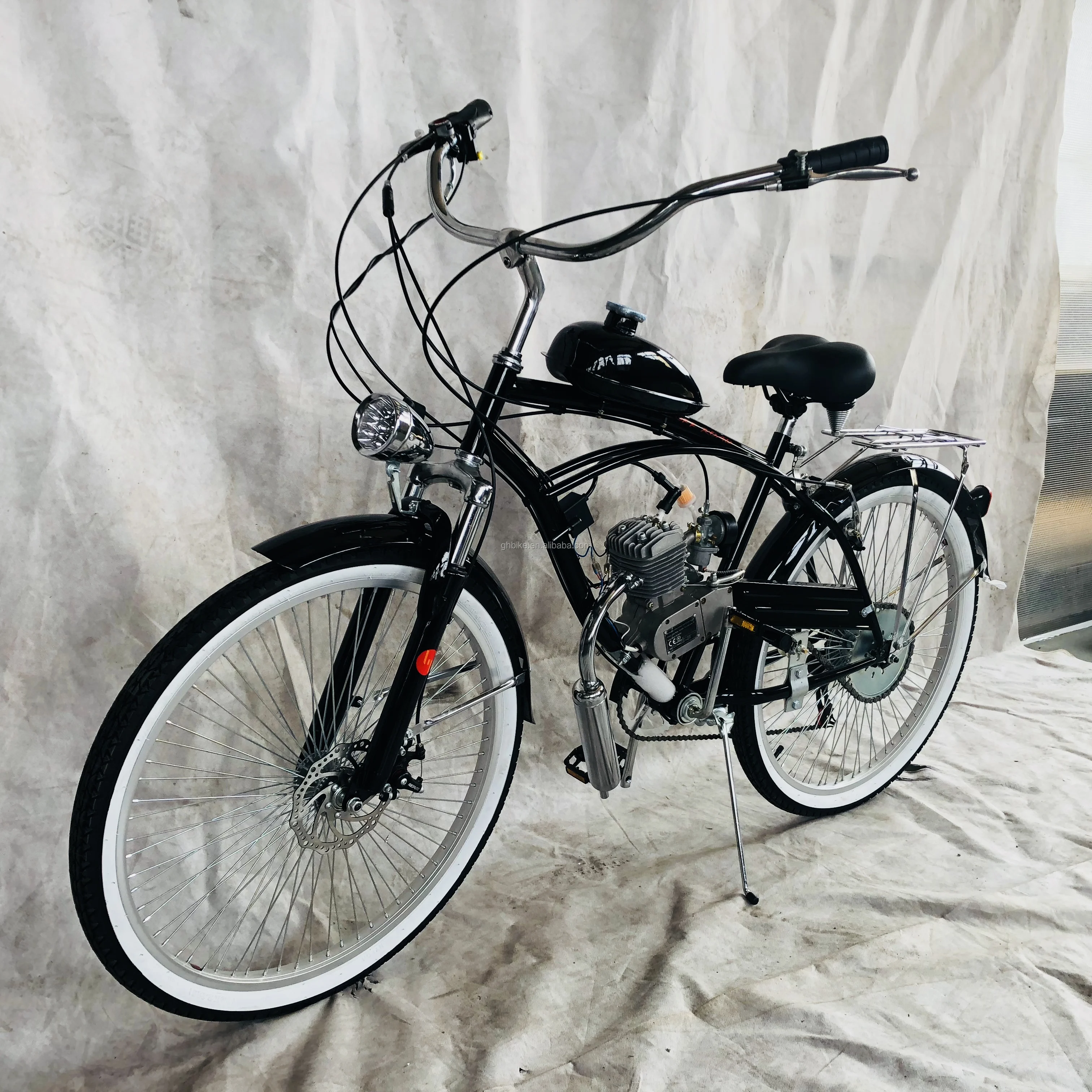 26 inch 7 gear motorized beach cruiser bike 80cc engine kit gasoline moto cycle motor bicycle