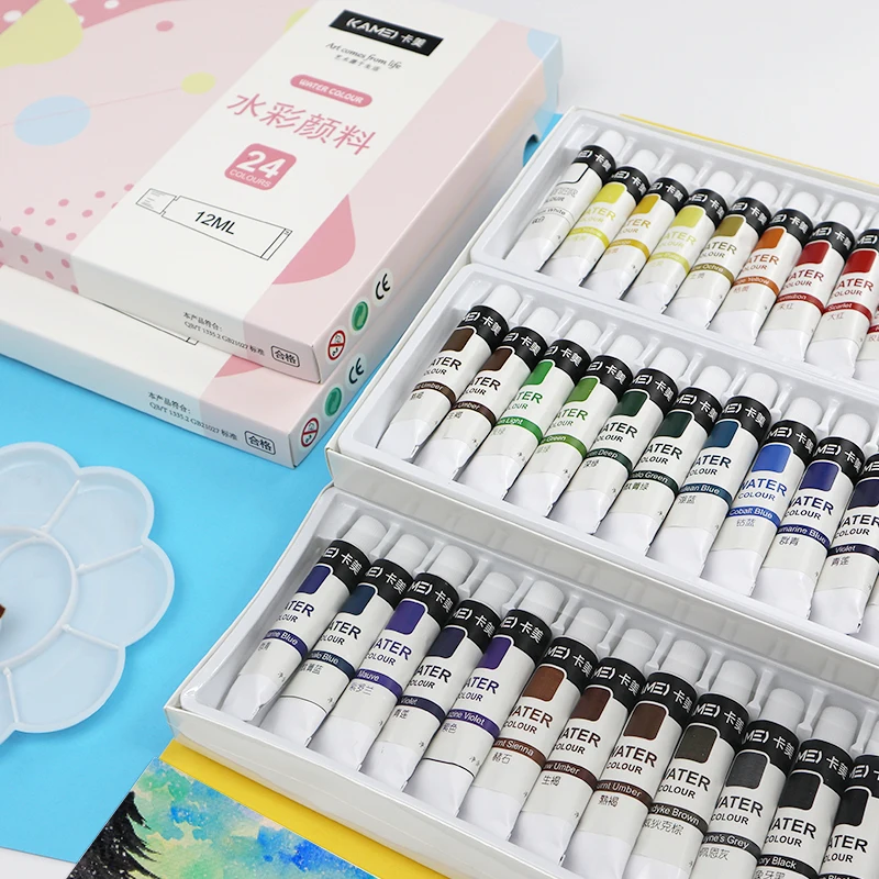 24 Colors Watercolor Paints Painting Set Art Crafts Watercolor Paints