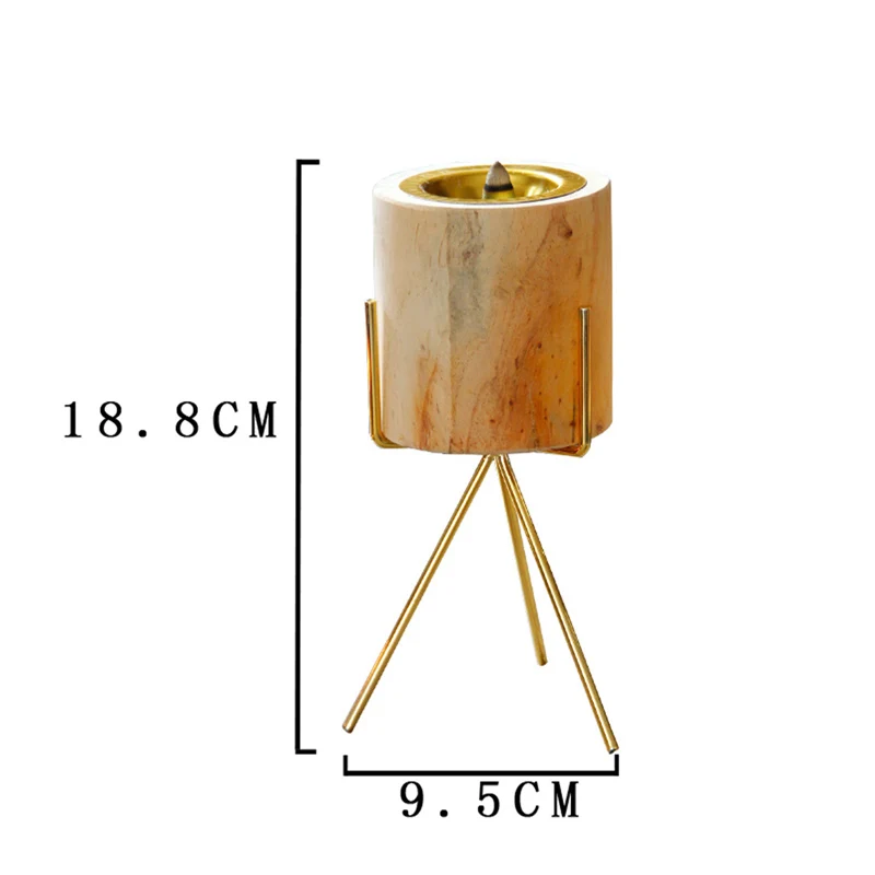 Simplicity Style Cylindrical Wooden Incense Burner Bakhoor Incense Burner with Tri-Pod Stand for Ramandan Aromatherapy