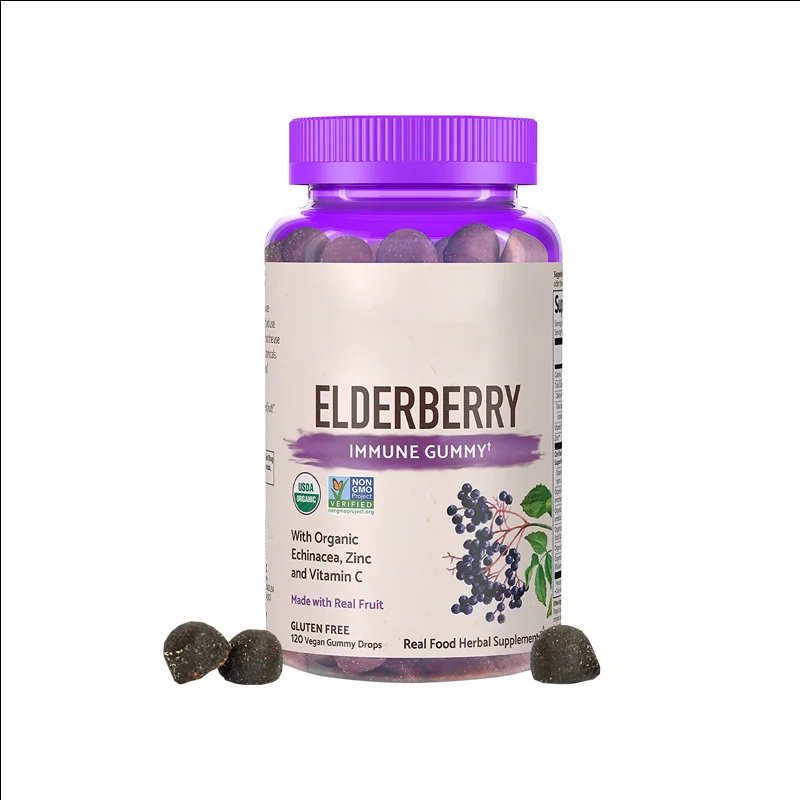 OEM Extra Strength Elderberry Gummies Supports Healthy Immune System Vitamin Supplement with Elderberry Extract