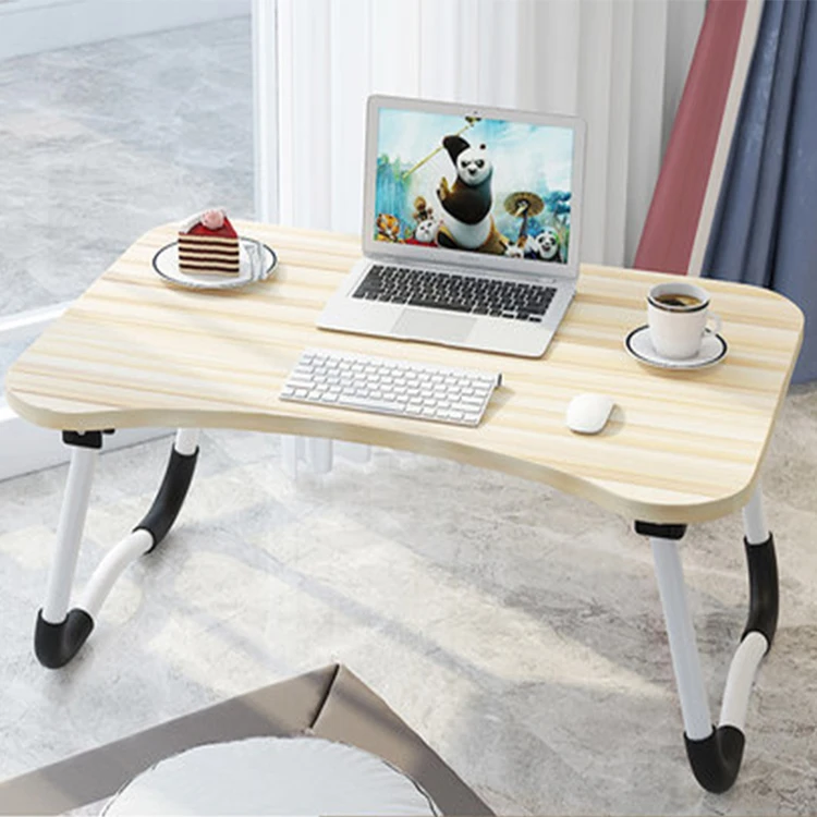 MDF folding laptop table for bed portable adjustable computer desk