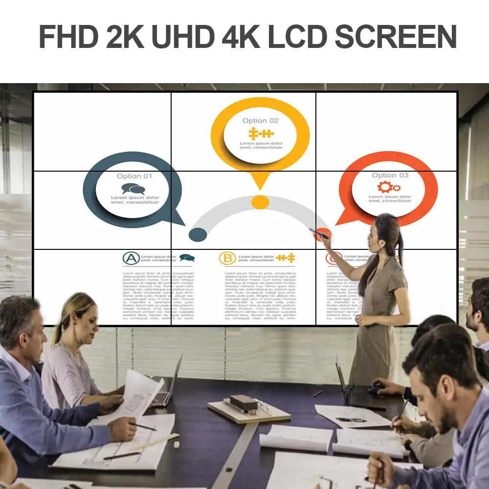 46 49 55 inch indoor video wall 500cd Brightness HD display Ultra narrow edge 3x3 splicing screens DID LCD video wall
