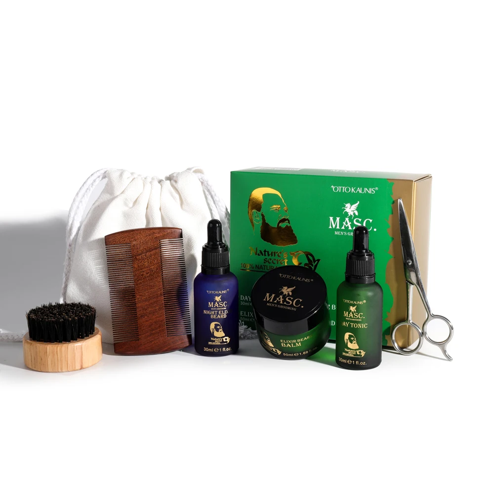 Best Mens Beard Care Set Wholesale Private Label Beard Oil And Balm Natural Organic Vegan Beard Growth Kit Oil