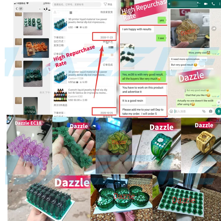 SLA LCD DLP photopolymer imprimante impresora 3D drucker resina printing model water washable cleanable dental 3D printer resin