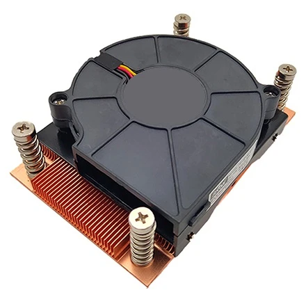 Newest AMD AM4 1U active cpu cooler cooling  copper skiving fin heatsink heat sink with 4pin PWM fan for AMD ryzen 5 5600x