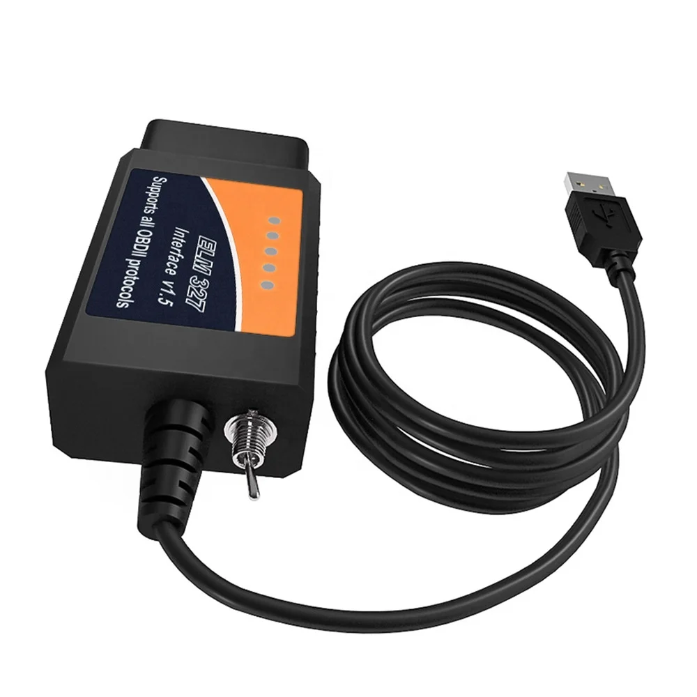 ELM327 USB V1.5 with Switch Car Diagnostic Cable for ELMconfig Forscan CH340+25K80 chip HS-CAN / MS-CAN