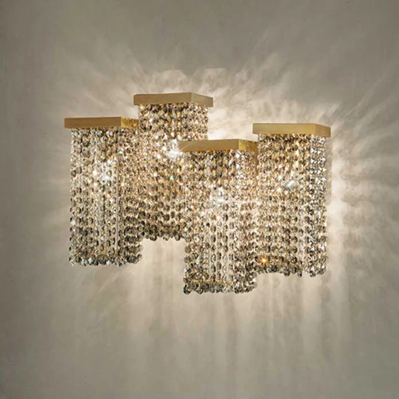 Villa Building Dining Long Lights Modern Rectangle Led Crystal Chandelier Luxury Chandeliers & Pendant Lights