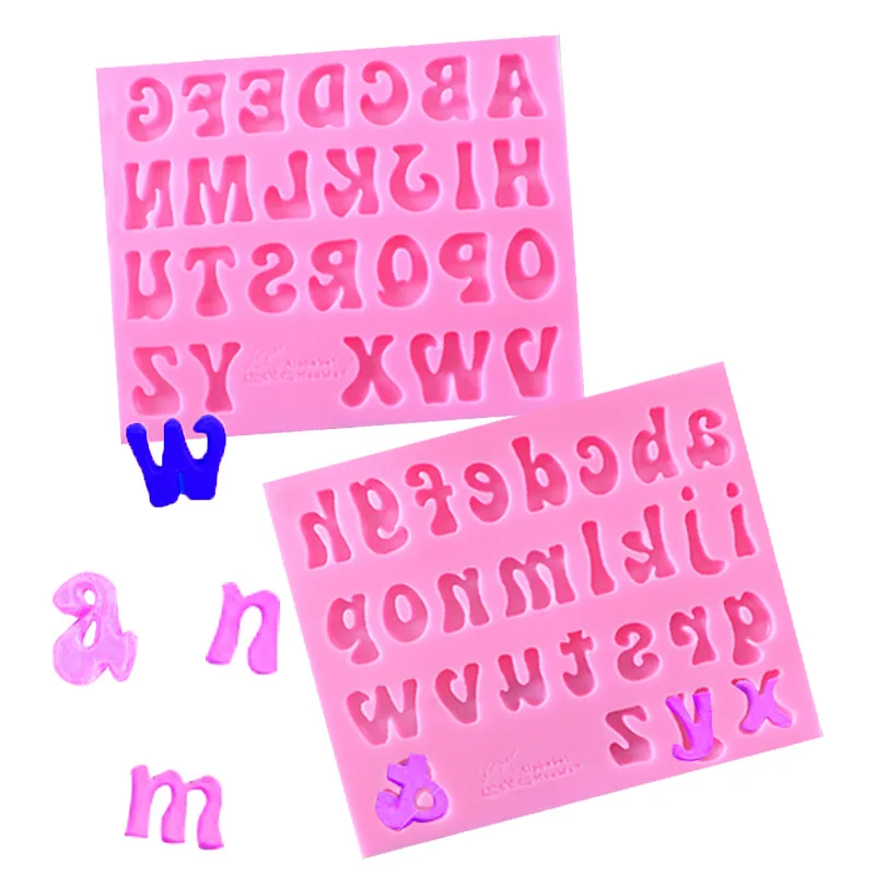 26 uppercase and lowercase English letters and numbers liquid silicone mold diy fondant cake chocolate decoration mold